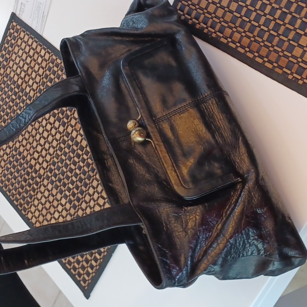 BLACK LEATHER HOBO INTERNATIONAL - Picture 11 of 14